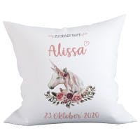 Taufkissen Einhorn rosa 1 Taufkissen Einhorn rosa 1